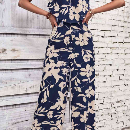 Floral Strapless Wide Leg Jumpsuit