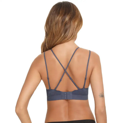 Sujetador push-up sin anillo de acero para mujer, espalda bonita, correa ajustable 