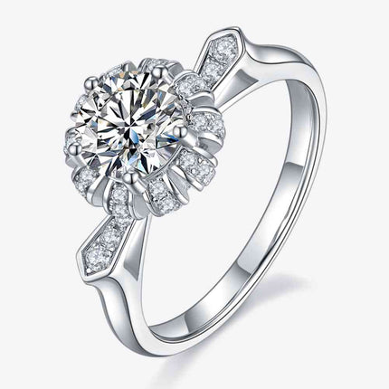 1 Carat Moissanite 925 Sterling Silver Ring