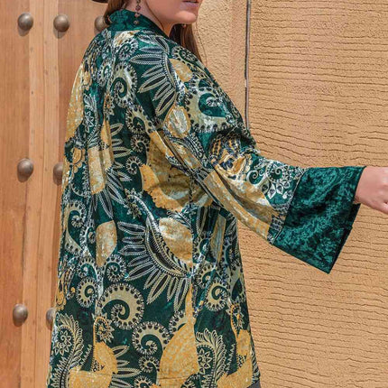 Plus Size Open Front Bohemian Style Long Sleeve Cardigan