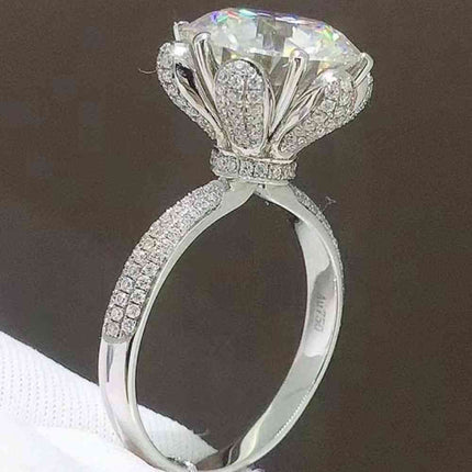 5 Carat  Moissanite Side Stone Ring