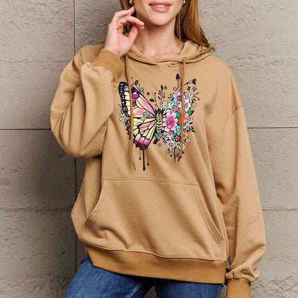 Simply Love Simply Love Full Size Butterfly Graphic Dropped Shoulder Hoodie