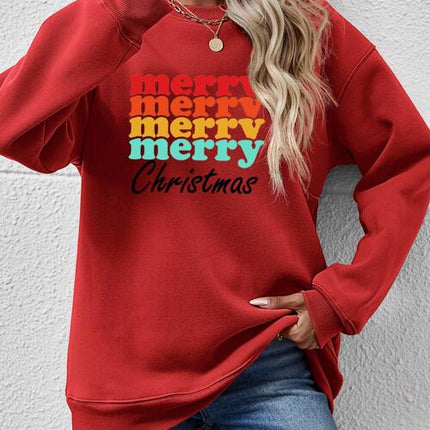 MERRY CHRISTMAS Graphic Long Sleeve Sweatshirt