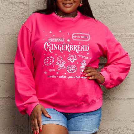 Simply Love Full Size GINGERBREAD Long Sleeve Sweatshirt