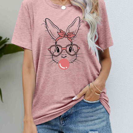 Easter Bunny Graphic Round Neck T-Shirt