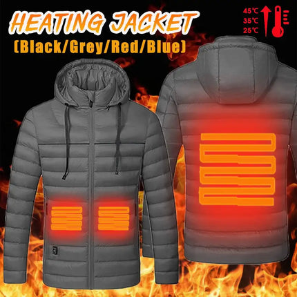 Color: Black, Size: L - Heated cotton smart electric down jacket