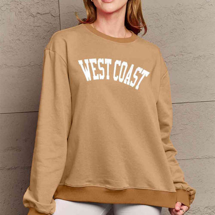 Simply Love Full Size WEST COAST Graphic Long Sleeve Sweatshirt