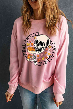 Skull Graphic Dropped Shoulder Sweatshirt