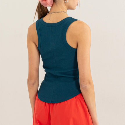 HYFVE Ribbed Scoop Neck Racerback Tank