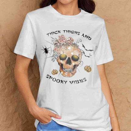 Simply Love Full Size THICK THIGHS AND SPOOKY VIBES Graphic Cotton T-Shirt