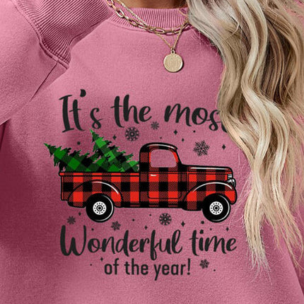 Graphic Round Neck Long Sleeve Sweatshirt