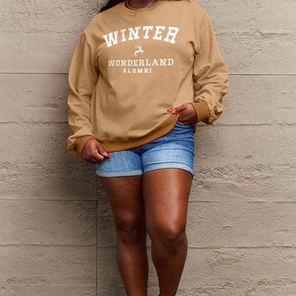 Simply Love Full Size WINTER WONDERLAND ALUMNI Graphic Long Sleeve Sweatshirt