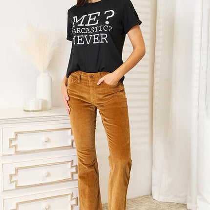 Simply Love Letter Graphic Round Neck T-Shirt - Vickie Lynn's