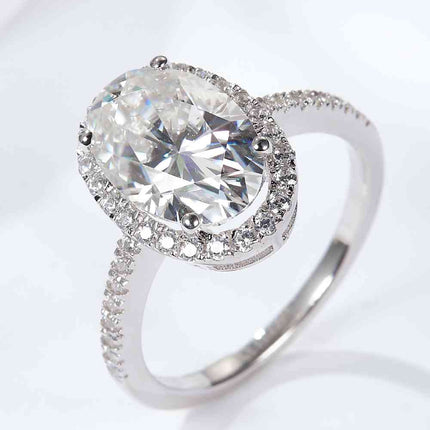 4.5 Carat Moissanite Halo Ring