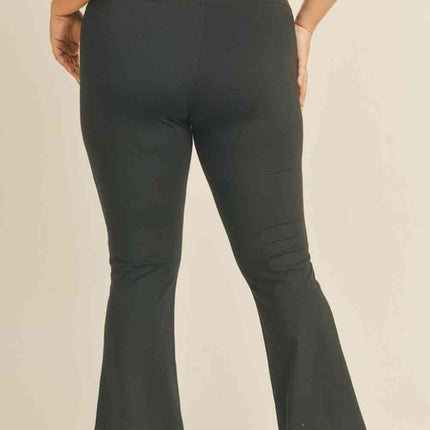 Kimberly C Full Size Slit Flare Leg Pants in Black
