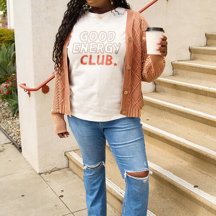 Simply Love Full Size GOOD ENERGY CLUB Short Sleeve T-Shirt