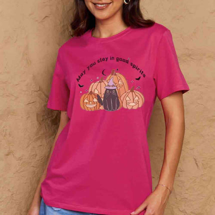 Simply Love Full Size MAY YOU STAY IN GOOD SPIRITS Graphic Cotton T-Shirt