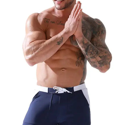 Bañador anudado con forro y bolsillo para hombre 