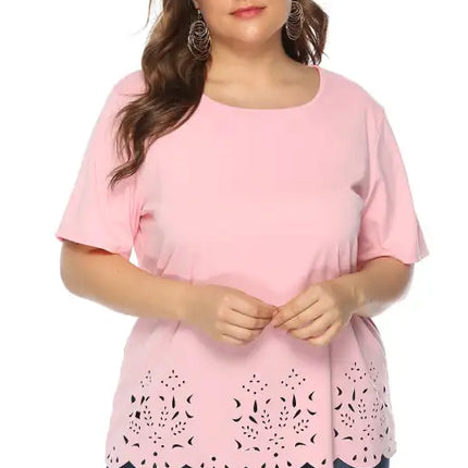 Women's Plus Size Short Sleeve Solid Top