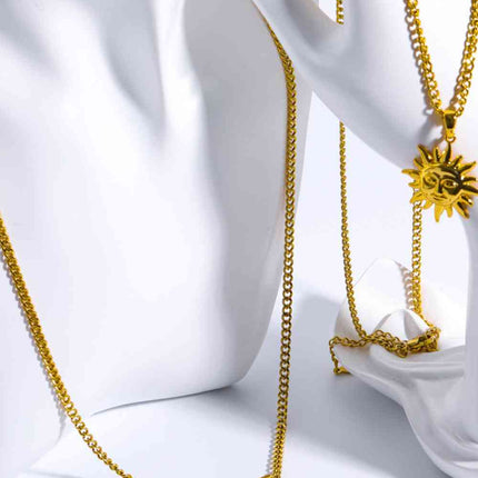 Sun Pendant Copper Necklace