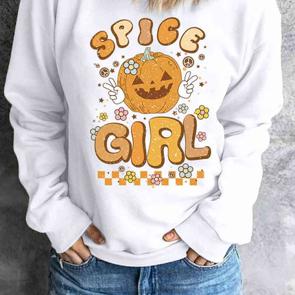 Round Neck Long Sleeve SPICE GIRL Graphic Sweatshirt - Vickie Lynn's
