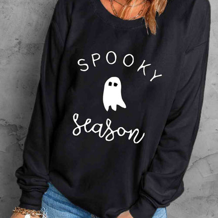 Round Neck Long Sleeve SPOOKY SEASON Graphic Sweatshirt - Vickie Lynn's