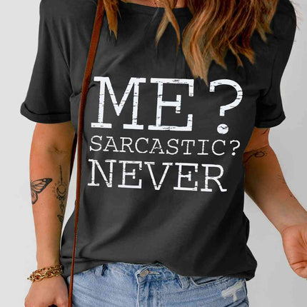 Letter Graphic Round Neck T-Shirt