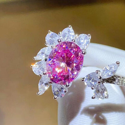 3 Carat Moissanite 925 Sterling Silver Open Ring