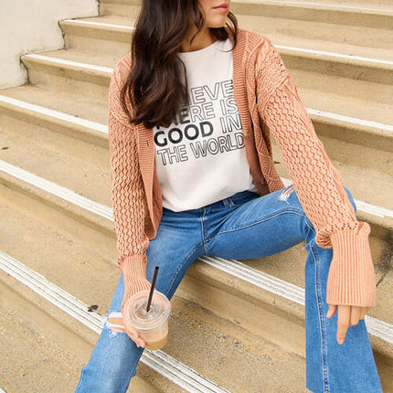 Simply Love Full Size BELIEVE THERE IS GOOD IN THE WORLD Short Sleeve T-Shirt