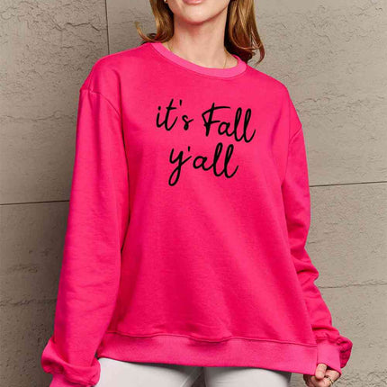 Simply Love Full Size IT'S FALL Y'ALL Graphic Sweatshirt