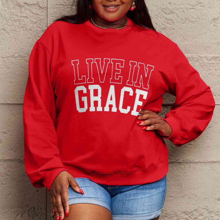 Simply Love Full Size LIVE IN GRACE Graphic Sweatshirt