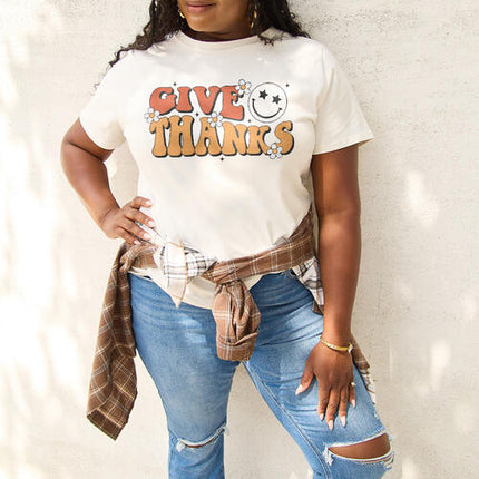 Simply Love Full Size GIVE THANKS Short Sleeve T-Shirt