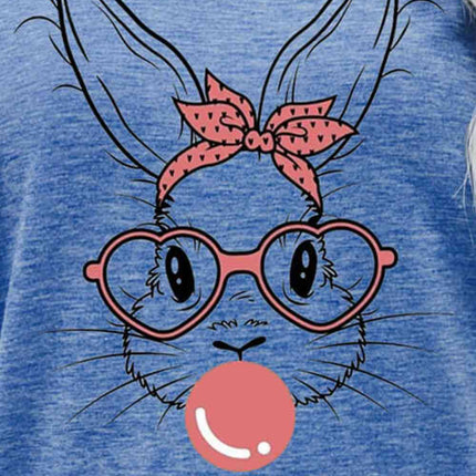 Easter Bunny Graphic Round Neck T-Shirt