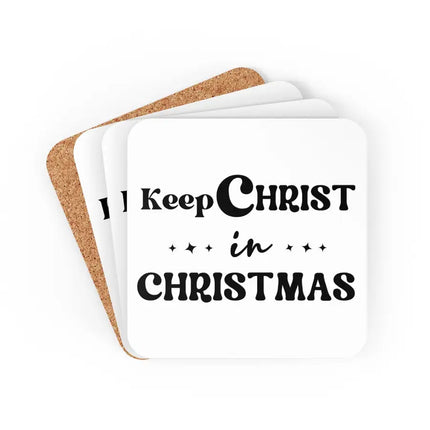 Home Decor, Coaster Set - 4 piece Home/Office, Keep Christ In Christmas, Christian Holiday