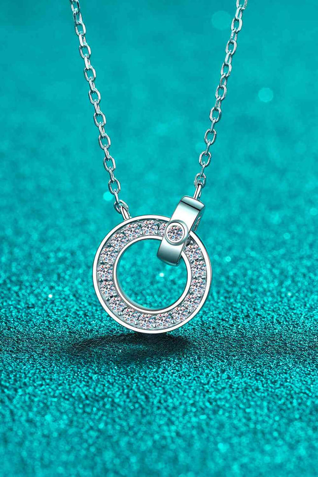 Moissanite Pendant Rhodium-Plated Necklace