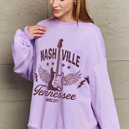 Simply Love Simply Love Full Size NASHVILLE TENNESSEE MUSIC CITY Graphic Sweatshirt