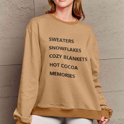 Simply Love Full Size Letter Graphic Round Neck Sweatshirt