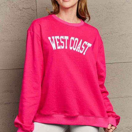 Simply Love Full Size WEST COAST Graphic Long Sleeve Sweatshirt