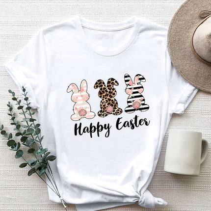HAPPY EASTER Round Neck Short Sleeve T-Shirt