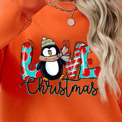 LIVE CHRISTMAS Drop Shoulder Round Neck Sweatshirt