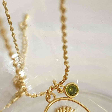 Flower Shell Pendant Copper Necklace