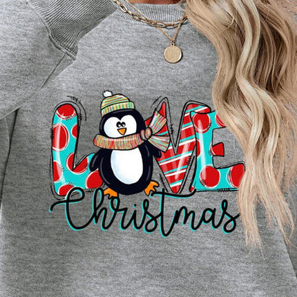 LIVE CHRISTMAS Drop Shoulder Round Neck Sweatshirt