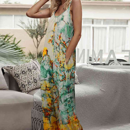 Tie-Dye Spaghetti Strap Jumpsuit with Pockets