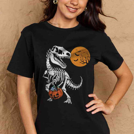 Simply Love Full Size Dinosaur Skeleton Graphic Cotton T-Shirt