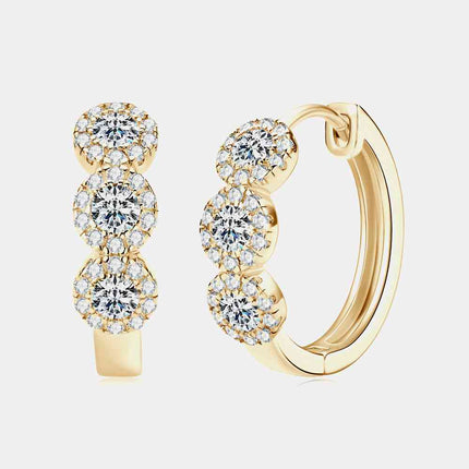 Moissanite 925 Sterling Silver Huggie Earrings