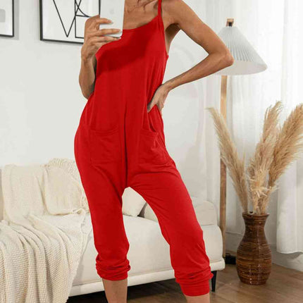 Spaghetti Strap Pocket Jumpsuit