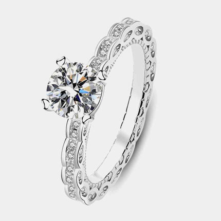1 Carat Moissanite 925 Sterling Silver Ring