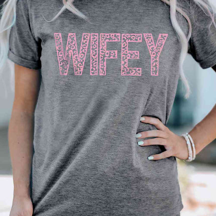 WIFEY Leopard Graphic Short Sleeve Tee - Vickie Lynn's