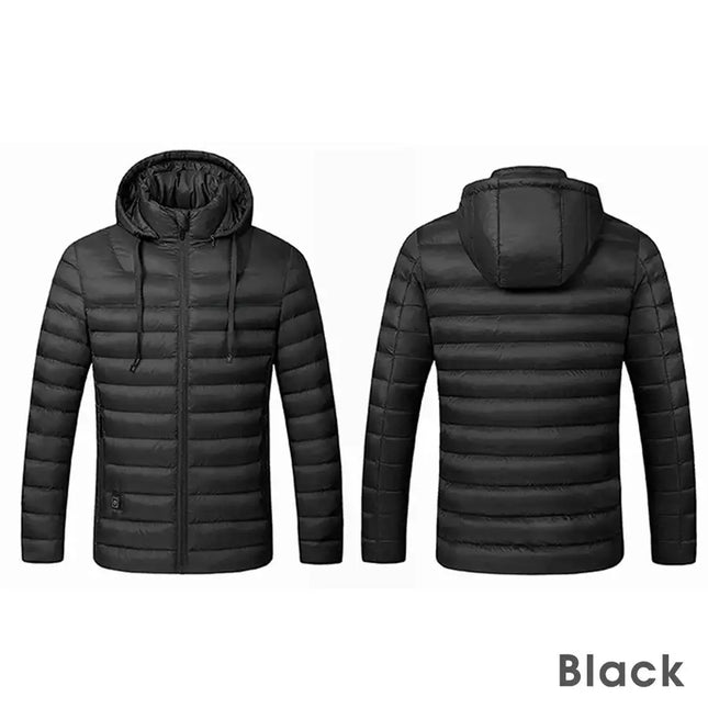 Color: Black, Size: L - Heated cotton smart electric down jacket