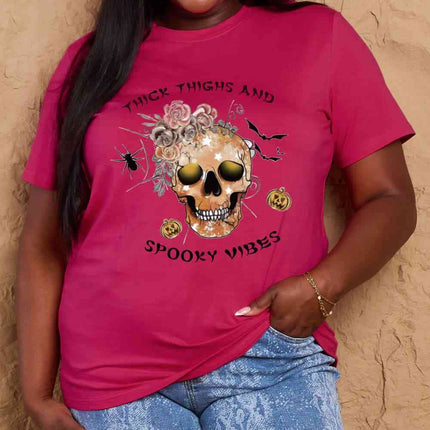 Simply Love Full Size THICK THIGHS AND SPOOKY VIBES Graphic Cotton T-Shirt